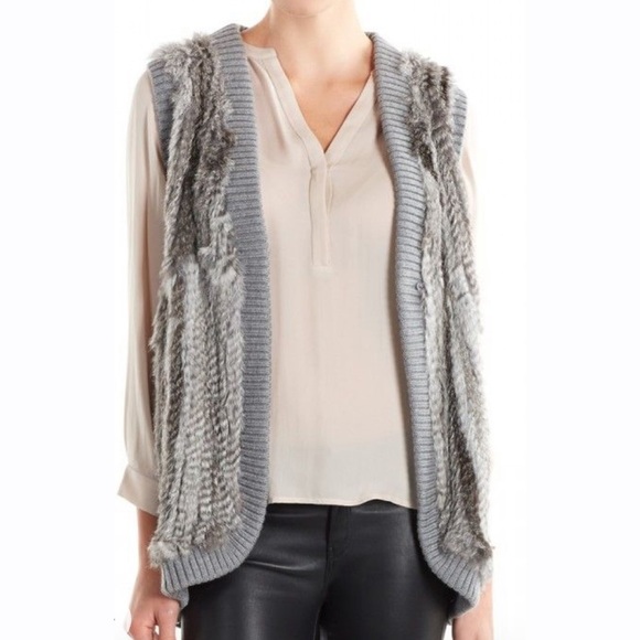 Joie Jackets & Blazers - Joie Ellera Wool & Fur Gray Vest‎ Women’s Small